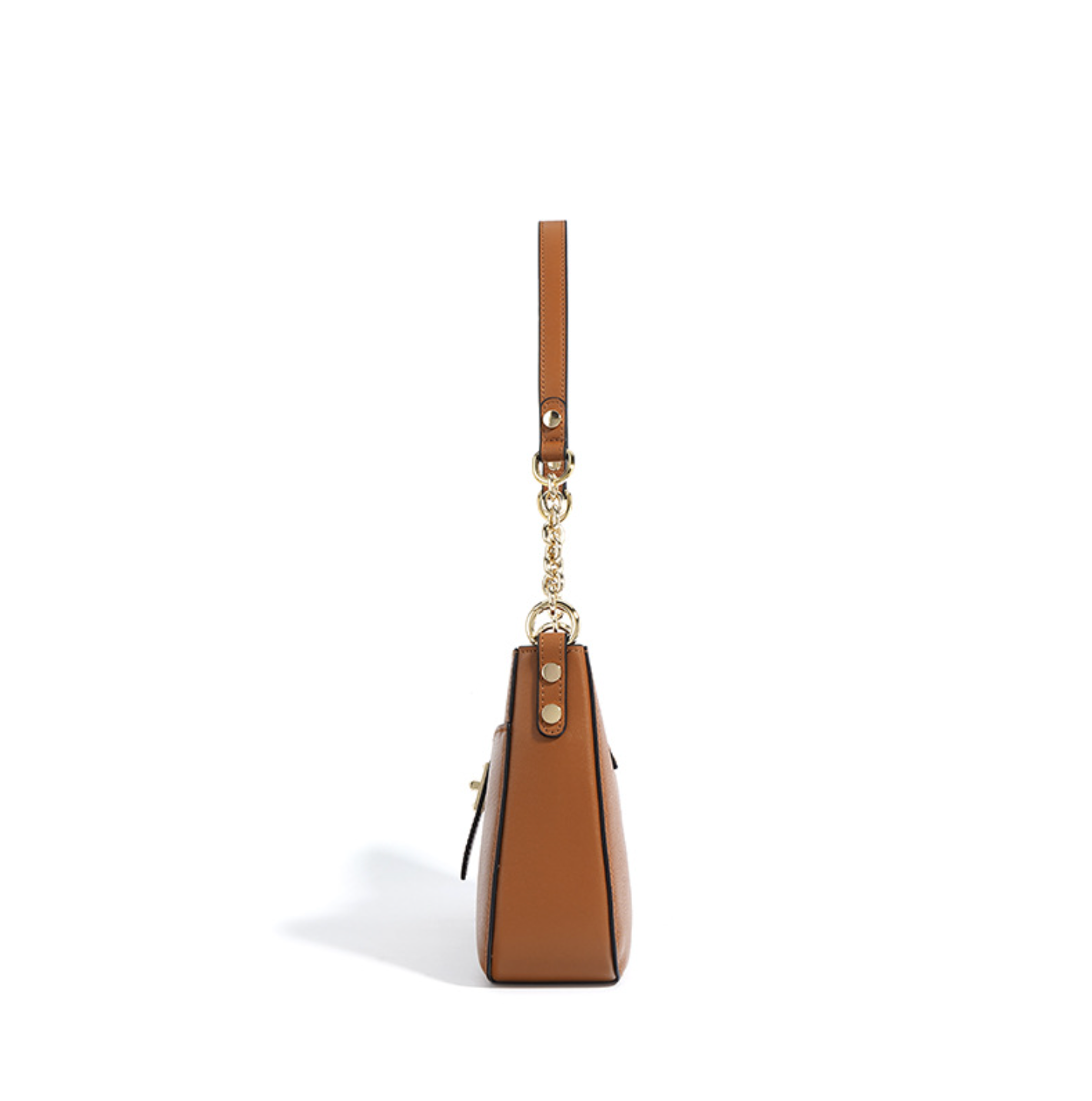 shoulder bag with gold chain strap – IVORY