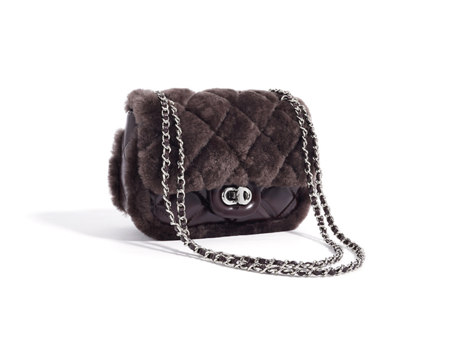 quilted faux fur crossbody bag – COCI