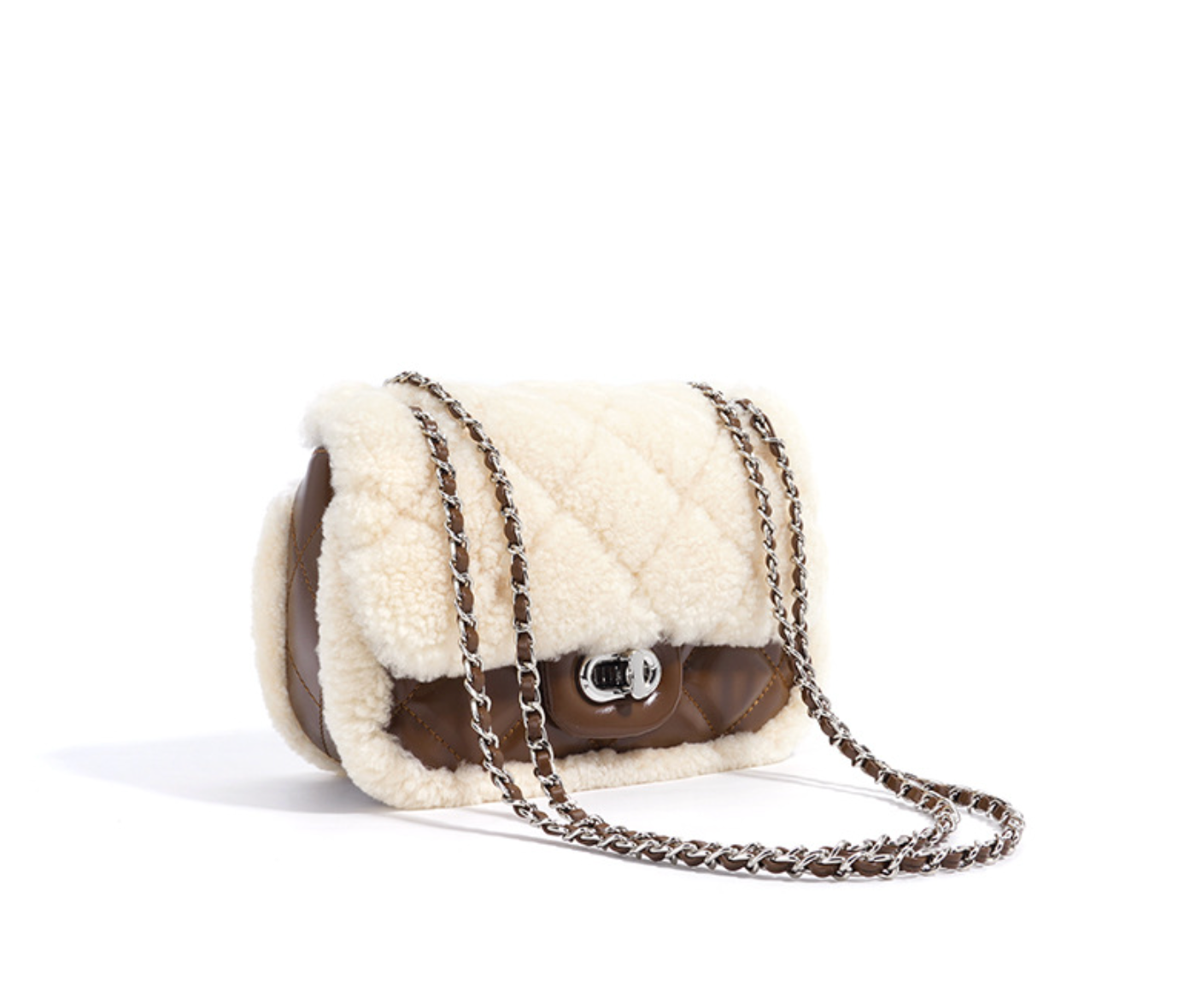 quilted faux fur crossbody bag – COCI