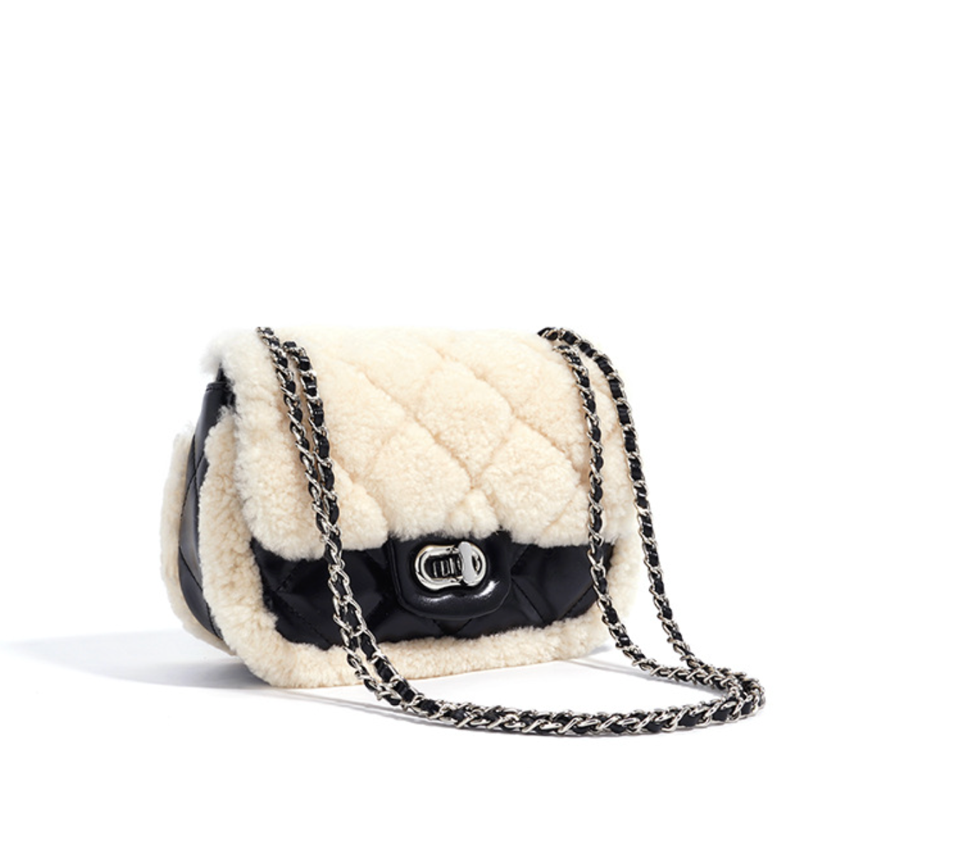 quilted faux fur crossbody bag – COCI