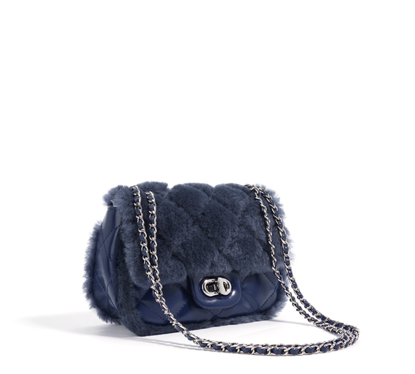 quilted faux fur crossbody bag – COCI