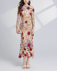 floral embroidered tulle midi dress – BLOSE