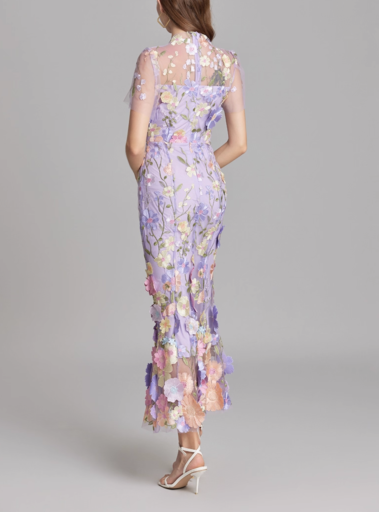 floral embroidered tulle mermaid dress – VIVIAN