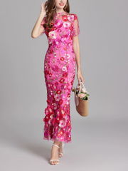 floral embroidered tulle mermaid dress – VIVIAN