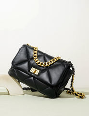 quilted leather chain shoulder bag – NOIA