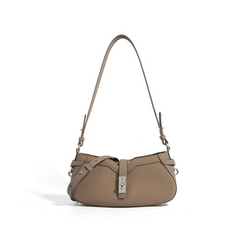 curved-edge mini shoulder bag with lock detail – LIME