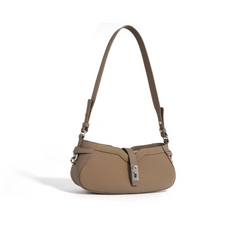 curved-edge mini shoulder bag with lock detail – LIME