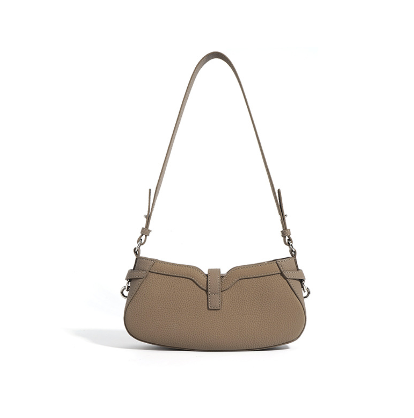 curved-edge mini shoulder bag with lock detail – LIME