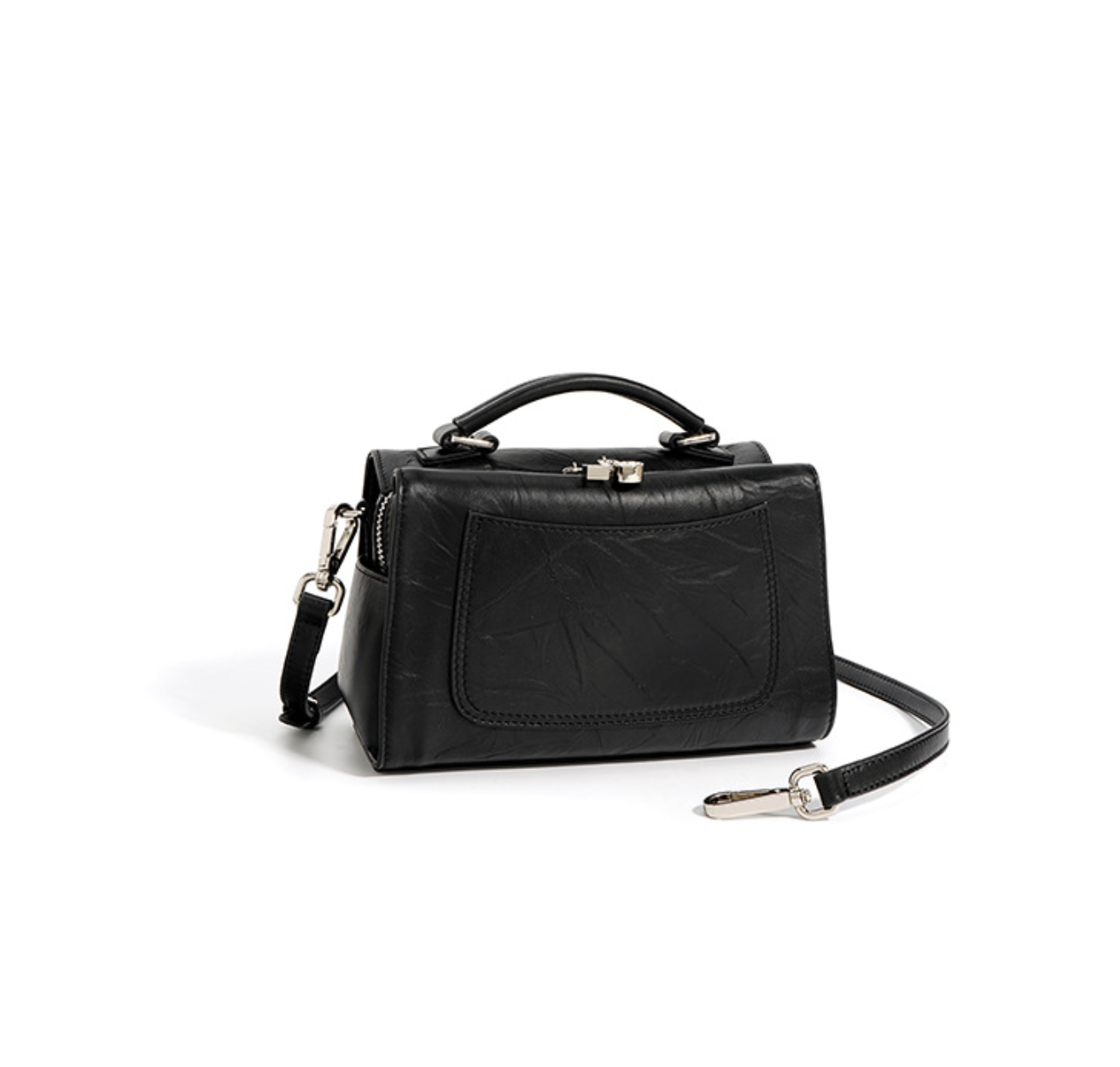 zip-top boxy mini handbag with top handle – CAMILL