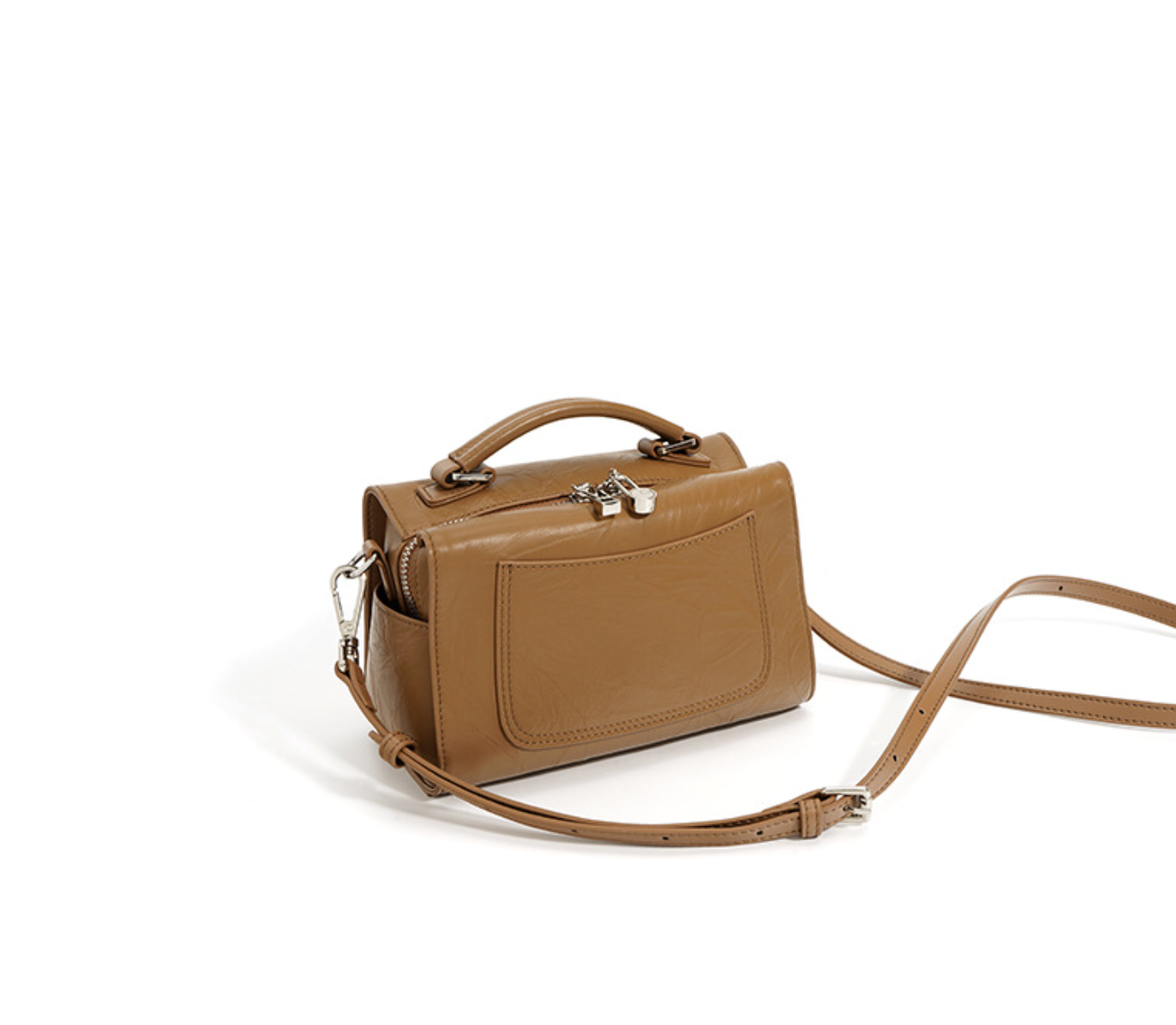 zip-top boxy mini handbag with top handle – CAMILL
