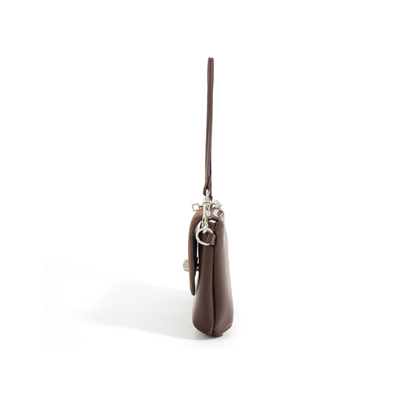 suede flap shoulder bag with twist lock – COCOA