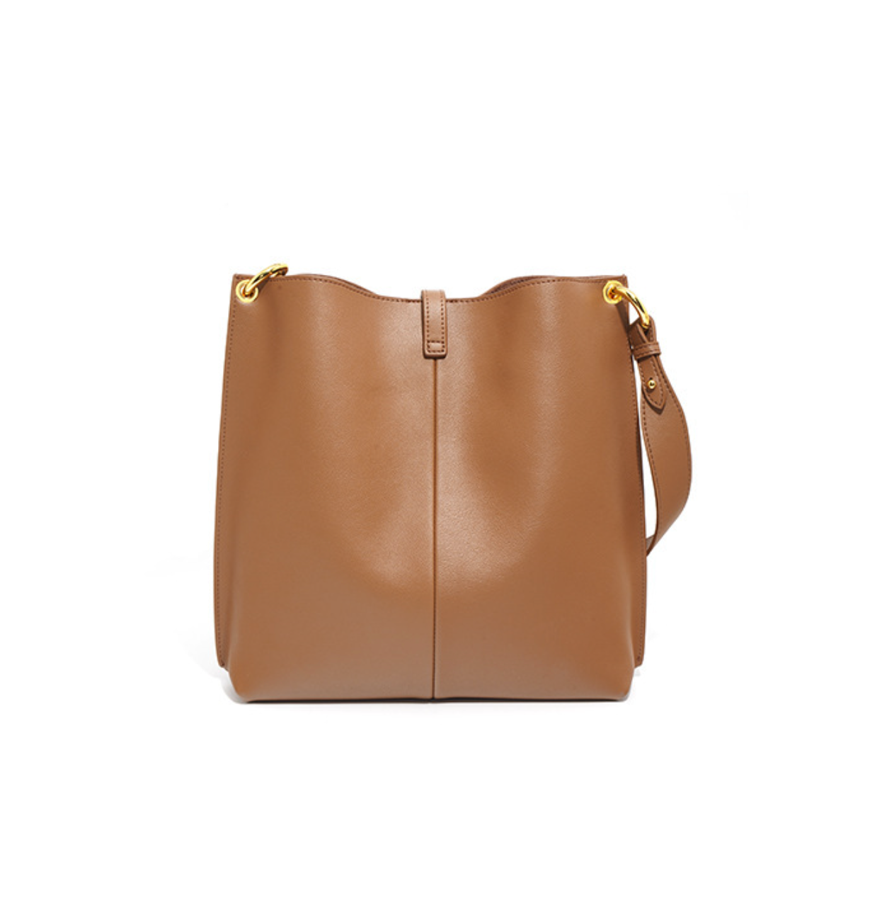 caramel shoulder bag with gold hardware – VERA