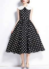 sleeveless polka dot dress with white peter pan collar – LOTTIE
