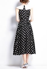 sleeveless polka dot dress with white peter pan collar – LOTTIE