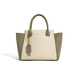 canvas tote bag with leather side panels – SIENNA