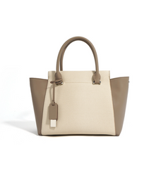 canvas tote bag with leather side panels – SIENNA