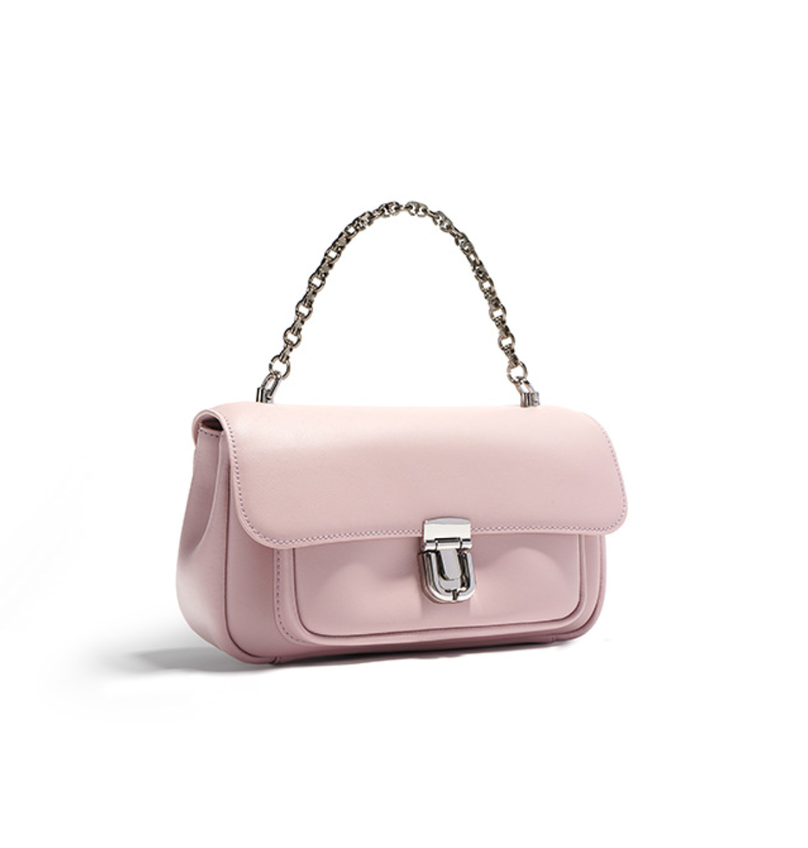 chain-handle flap bag in blush pink – LAYLA