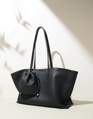 soft-structured tote bag with mini pouch – SANDRA