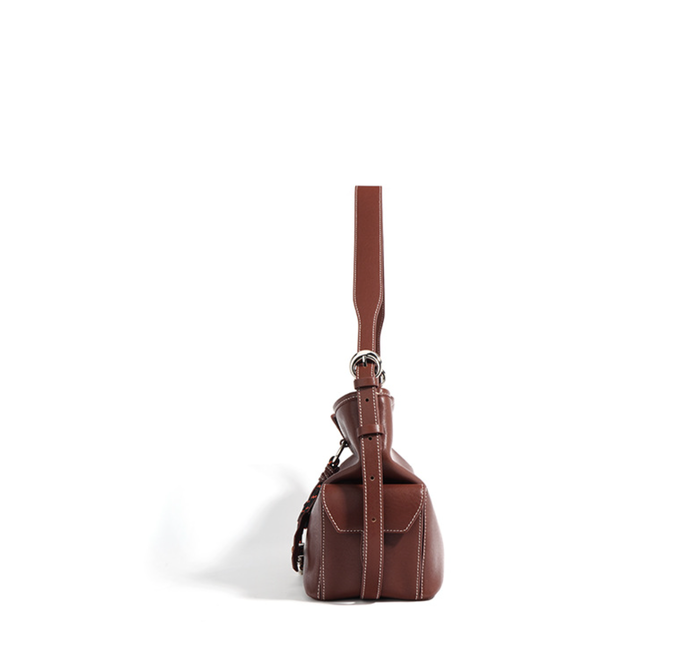 slouchy shoulder bag with knotted tassel – MOCHA