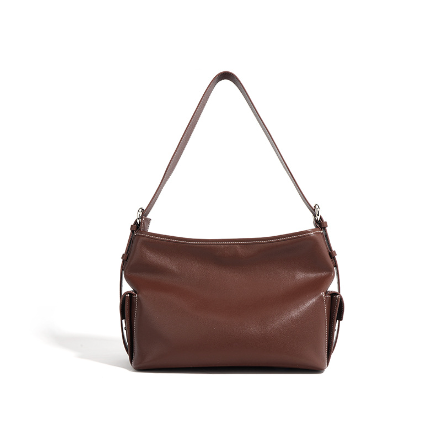 slouchy shoulder bag with knotted tassel – MOCHA