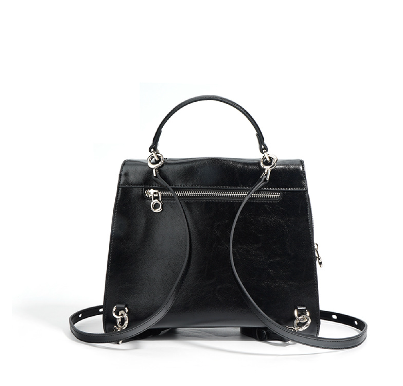 structured top-handle bag with flap closure – NOIN