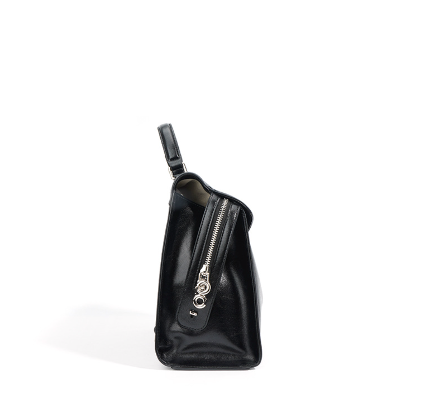 structured top-handle bag with flap closure – NOIN