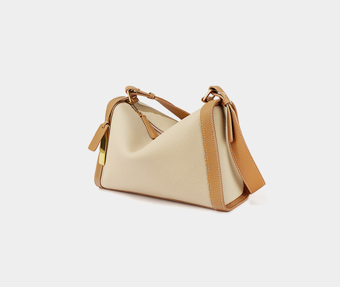 two-tone soft leather shoulder bag – TERRA
