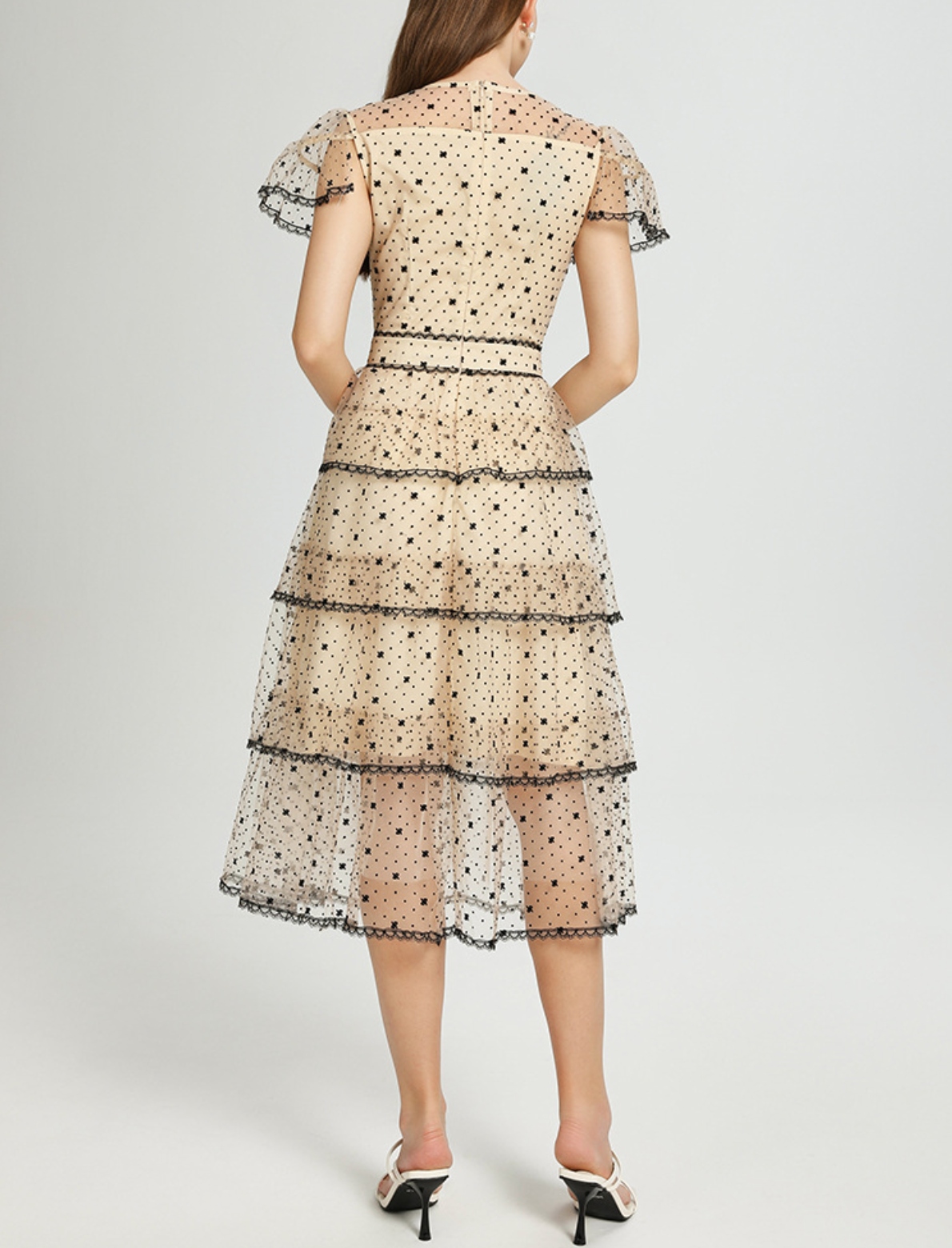 tiered tulle dress with velvet bow and polka dots – COLETTE