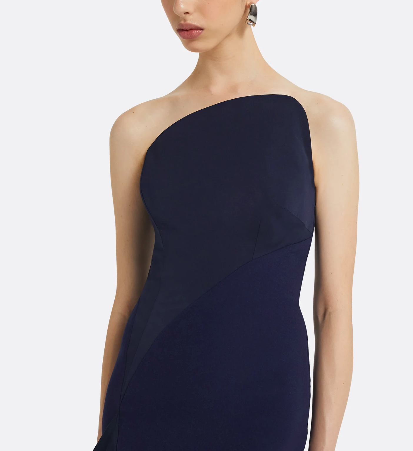 one-shoulder mermaid dress with sculpted pleat – NAVL