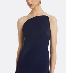one-shoulder mermaid dress with sculpted pleat – NAVL
