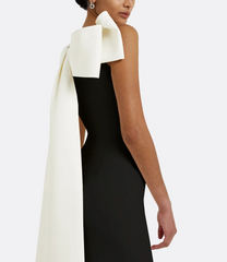 sleeveless column gown with contrast train – NOILF