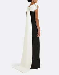 sleeveless column gown with contrast train – NOILF