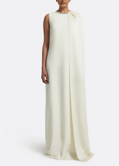 sleeveless cape gown with crystal neckline – IVORS