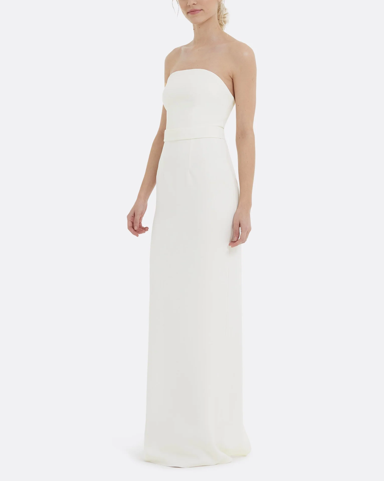 strapless column gown with clean bandeau neckline – ELYA