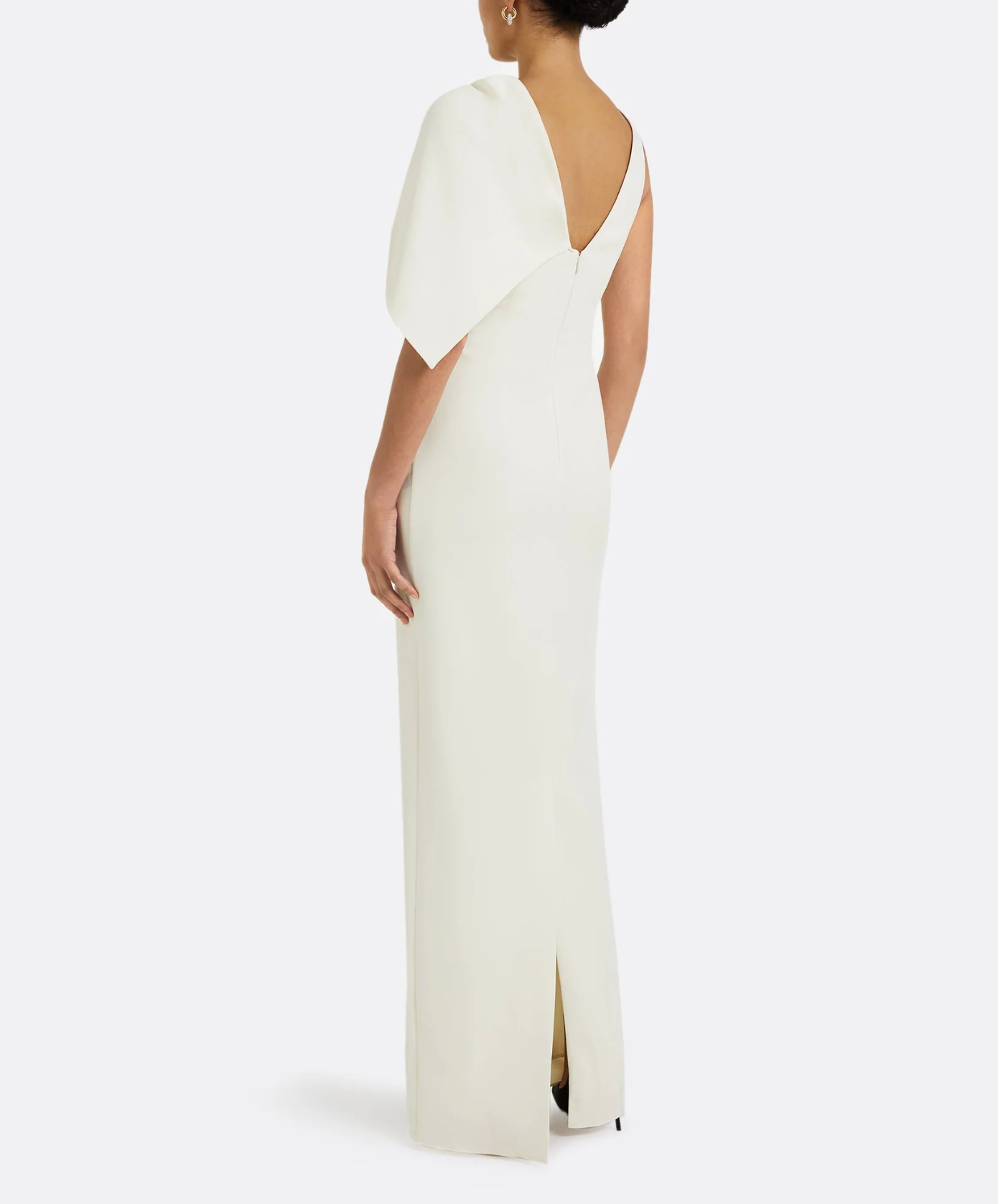 sleeveless column gown with sculpted shoulder drape – LYIRA