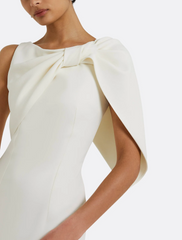 sleeveless column gown with sculpted shoulder drape – LYIRA