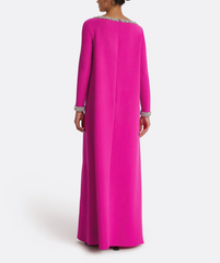 long-sleeve A-line gown with embellished neckline – FOUCE