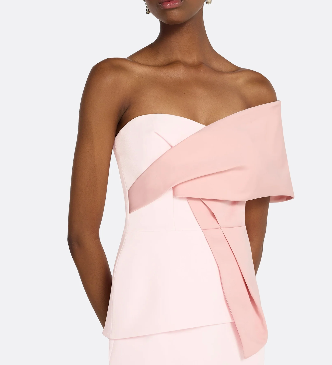 strapless column gown with oversized asymmetric bow – PETAL