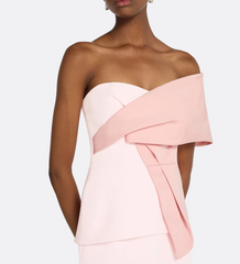 strapless column gown with oversized asymmetric bow – PETAL