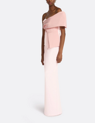 strapless column gown with oversized asymmetric bow – PETAL