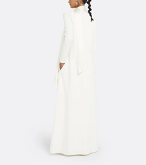 long-sleeve A-line gown with scarf neckline – MIERA