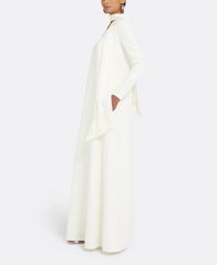 long-sleeve A-line gown with scarf neckline – MIERA