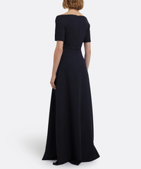 off-shoulder A-line gown with structured bodice – SAPPHIRE