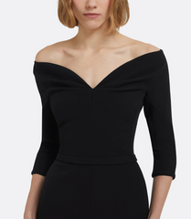 off-shoulder midi dress with ¾ sleeves – NOIDS