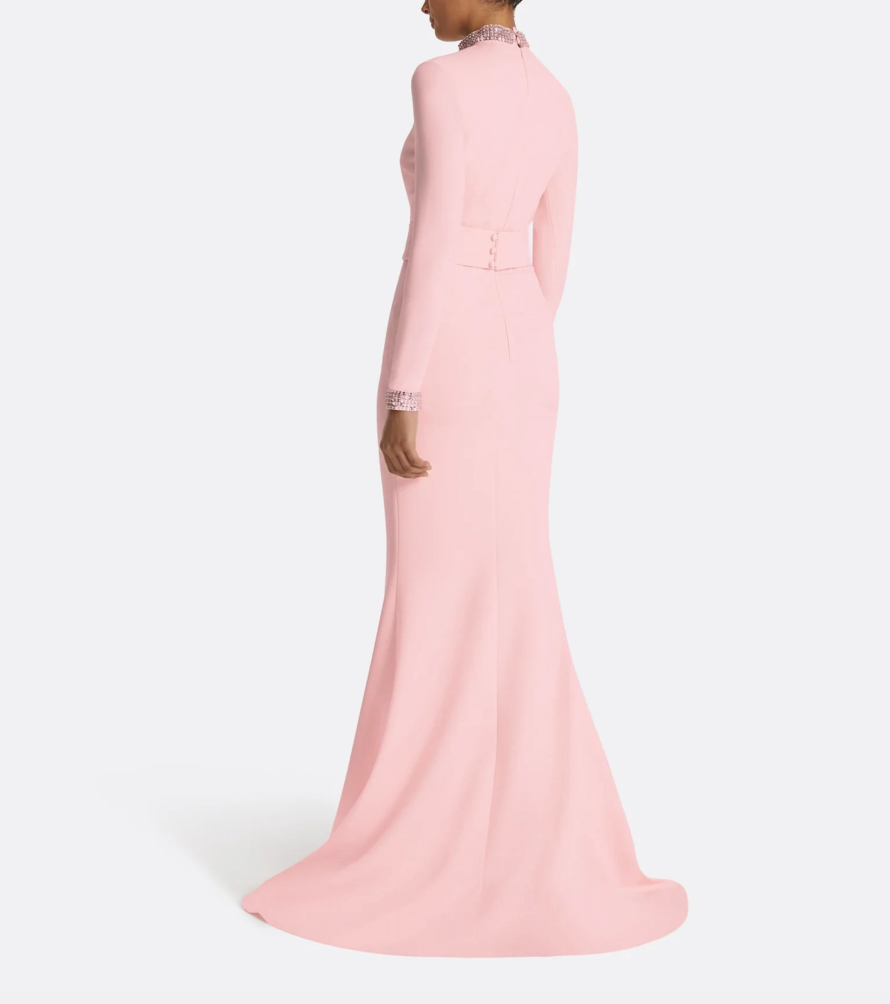 embellished high-neck gown with front cutouts – ROSLE