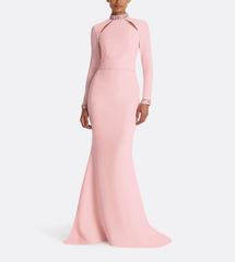 embellished high-neck gown with front cutouts – ROSLE