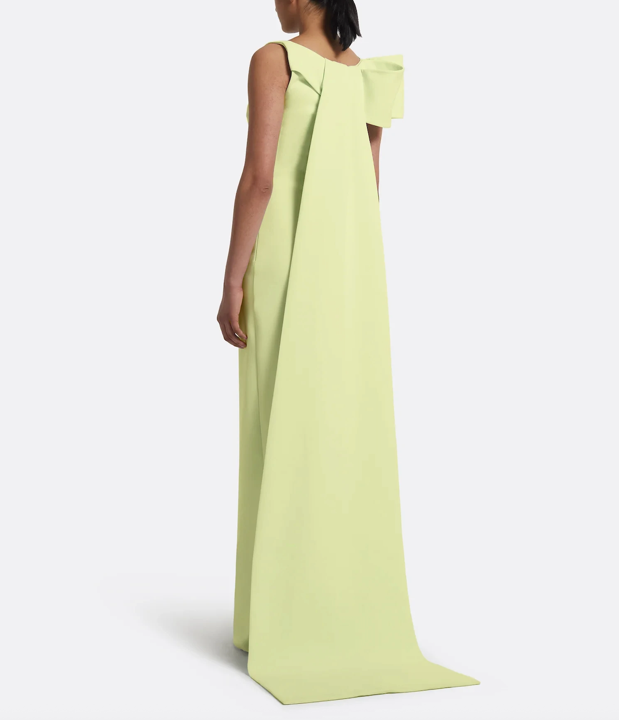 boat-neck column gown with back bow – LUMINA