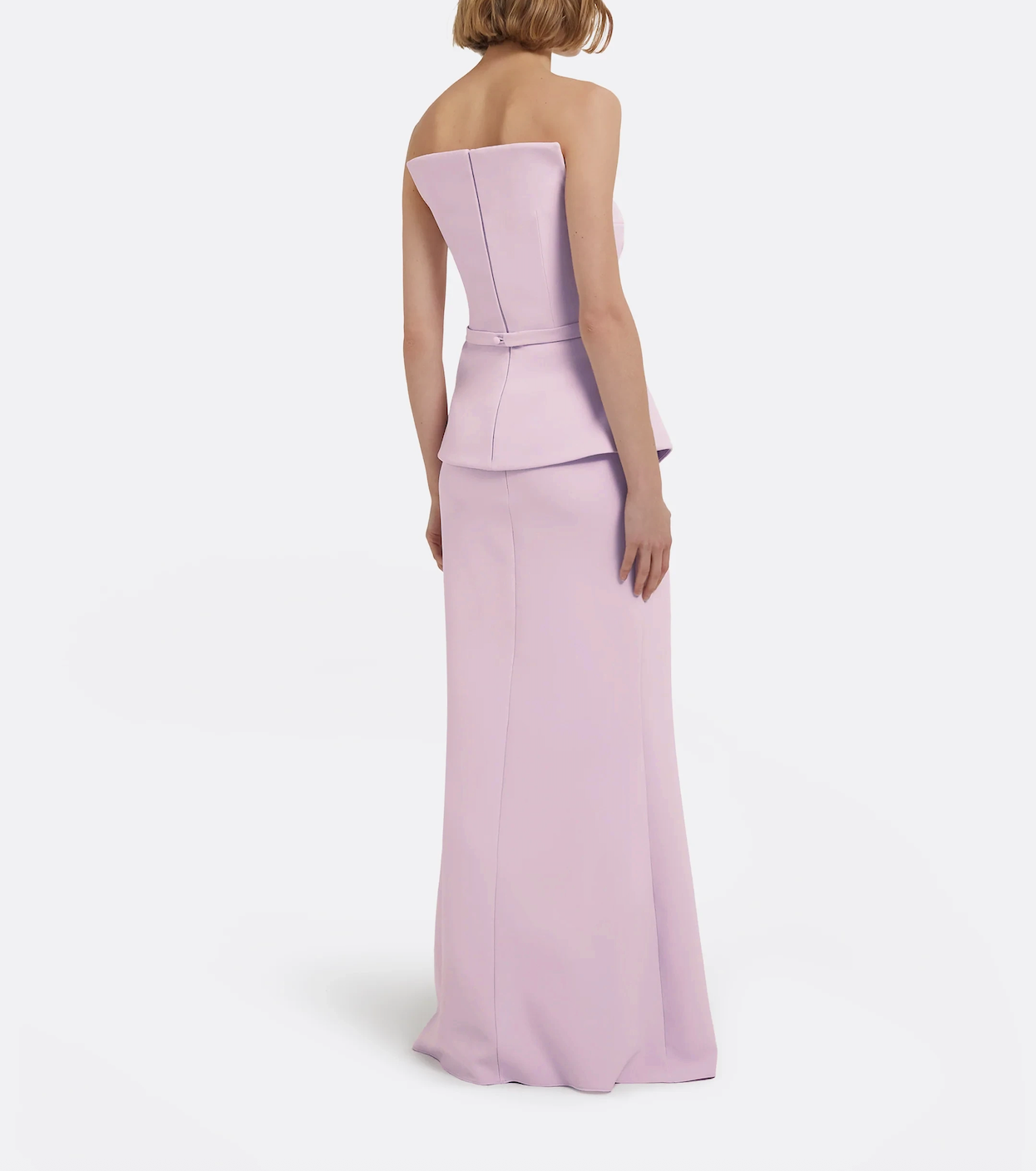 strapless column gown with sculptural side drape – LILIS