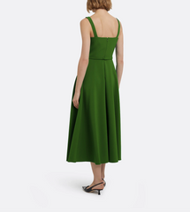 sleeveless fit-and-flare midi dress with belted waist – IVEIL