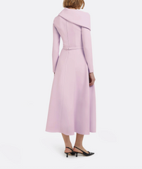 asymmetric midi dress with sculpted neckline – LAVILI